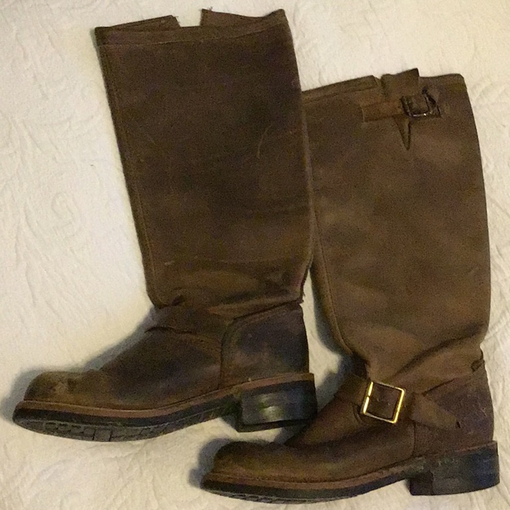 Vintage 80,s Women’s Weathered Distressed Leather Brown Georgia Riding Boots